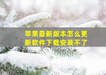 苹果最新版本怎么更新软件下载安装不了