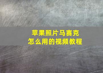 苹果照片马赛克怎么用的视频教程