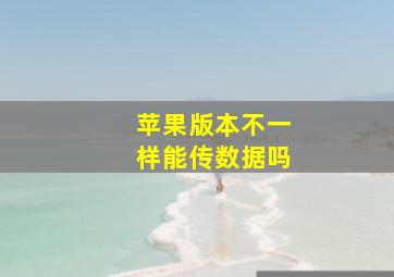 苹果版本不一样能传数据吗