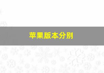 苹果版本分别