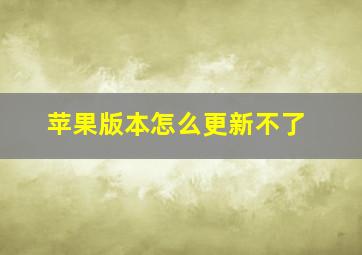 苹果版本怎么更新不了