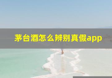 茅台酒怎么辨别真假app