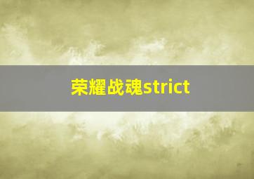 荣耀战魂strict