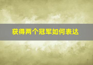 获得两个冠军如何表达