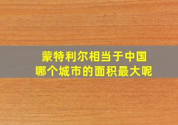 蒙特利尔相当于中国哪个城市的面积最大呢