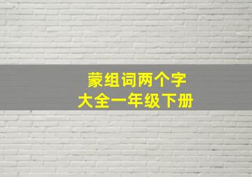 蒙组词两个字大全一年级下册