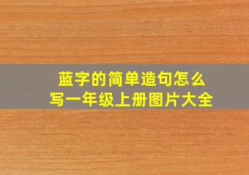 蓝字的简单造句怎么写一年级上册图片大全