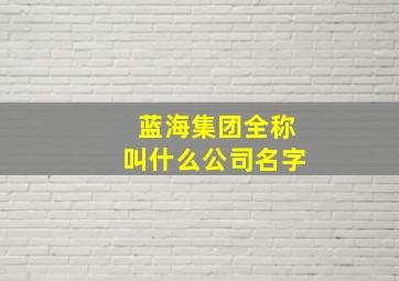 蓝海集团全称叫什么公司名字