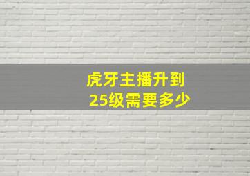 虎牙主播升到25级需要多少