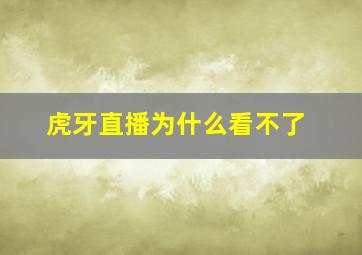 虎牙直播为什么看不了