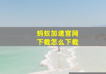 蚂蚁加速官网下载怎么下载