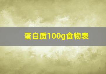 蛋白质100g食物表