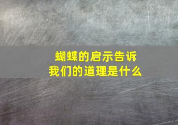 蝴蝶的启示告诉我们的道理是什么