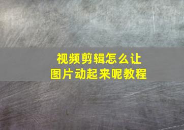 视频剪辑怎么让图片动起来呢教程