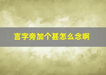 言字旁加个甚怎么念啊