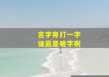 言字旁打一字谜底是啥字啊