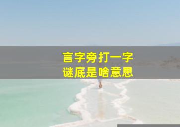 言字旁打一字谜底是啥意思