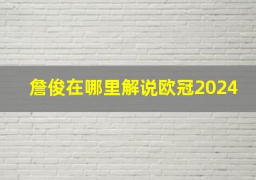 詹俊在哪里解说欧冠2024