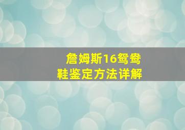 詹姆斯16鸳鸯鞋鉴定方法详解