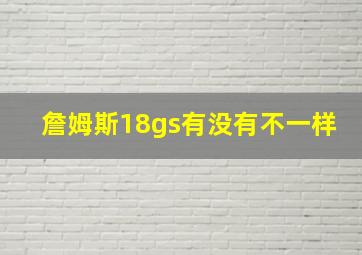 詹姆斯18gs有没有不一样