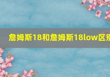 詹姆斯18和詹姆斯18low区别