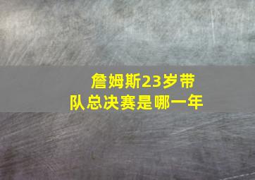 詹姆斯23岁带队总决赛是哪一年