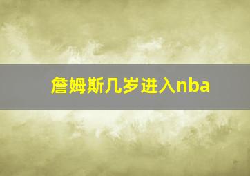 詹姆斯几岁进入nba