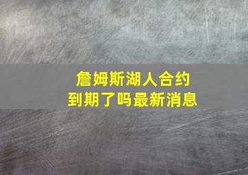 詹姆斯湖人合约到期了吗最新消息