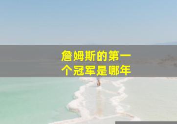 詹姆斯的第一个冠军是哪年