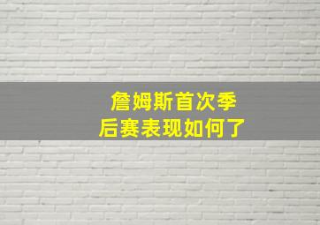 詹姆斯首次季后赛表现如何了