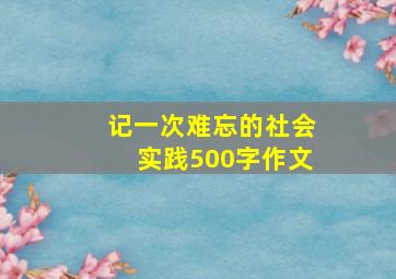 记一次难忘的社会实践500字作文