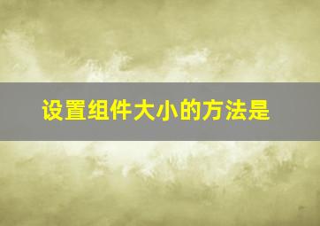 设置组件大小的方法是