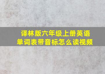 译林版六年级上册英语单词表带音标怎么读视频