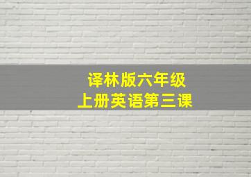 译林版六年级上册英语第三课