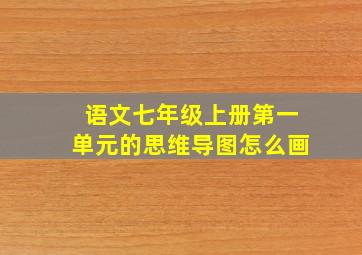 语文七年级上册第一单元的思维导图怎么画