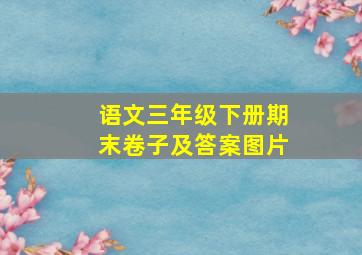 语文三年级下册期末卷子及答案图片