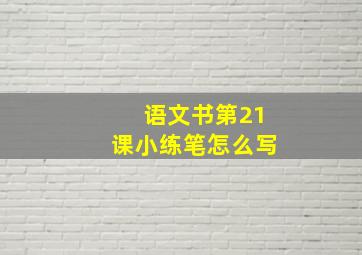 语文书第21课小练笔怎么写