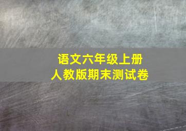 语文六年级上册人教版期末测试卷