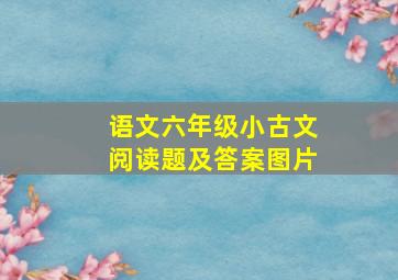 语文六年级小古文阅读题及答案图片