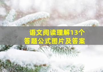 语文阅读理解13个答题公式图片及答案