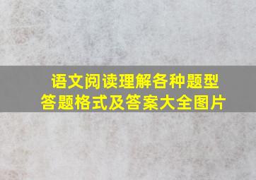 语文阅读理解各种题型答题格式及答案大全图片