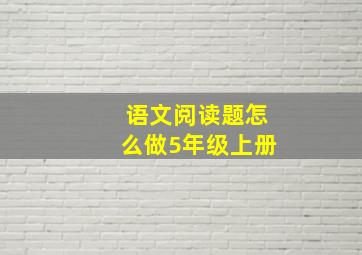 语文阅读题怎么做5年级上册