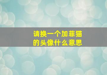 请换一个加菲猫的头像什么意思