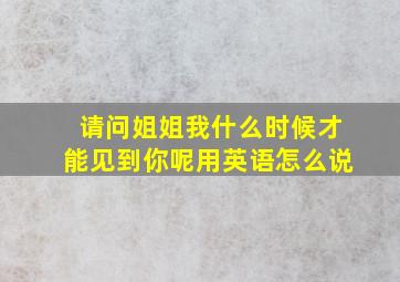 请问姐姐我什么时候才能见到你呢用英语怎么说