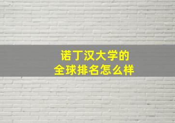 诺丁汉大学的全球排名怎么样