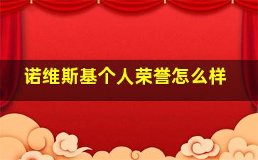 诺维斯基个人荣誉怎么样