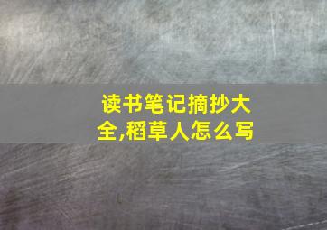 读书笔记摘抄大全,稻草人怎么写