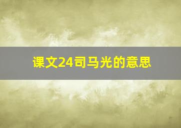 课文24司马光的意思