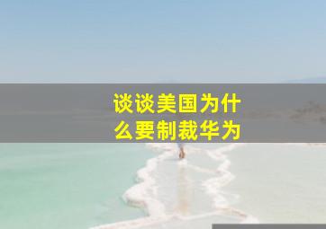 谈谈美国为什么要制裁华为