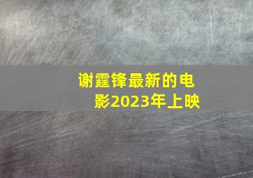 谢霆锋最新的电影2023年上映